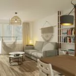 Jak urządzić mieszkanie 50 m salon w stylu boho-Warszawa