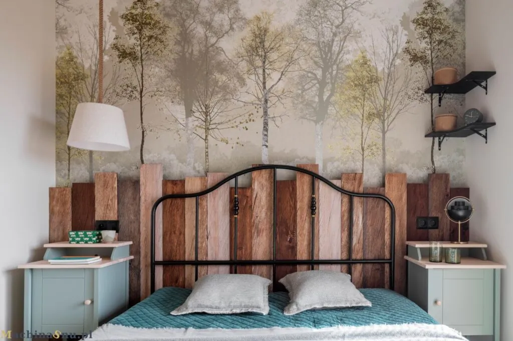 las w sypialni tapeta